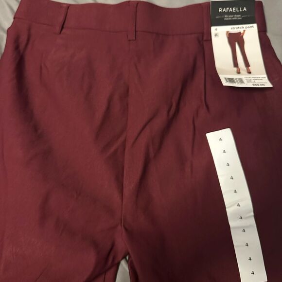 NWT Rafaella Pull-On Belt Loops w/ Pockets Stretch Ankle Pant - Windsor Wine - Picture 7 of 7